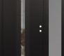 Modern Steel Front Door DIAMOND A2 48" X 80" BLACK/BLACK CLEAR GLASS PANEL BLACK LHI WITH SIDELITE FROSTED GLASS