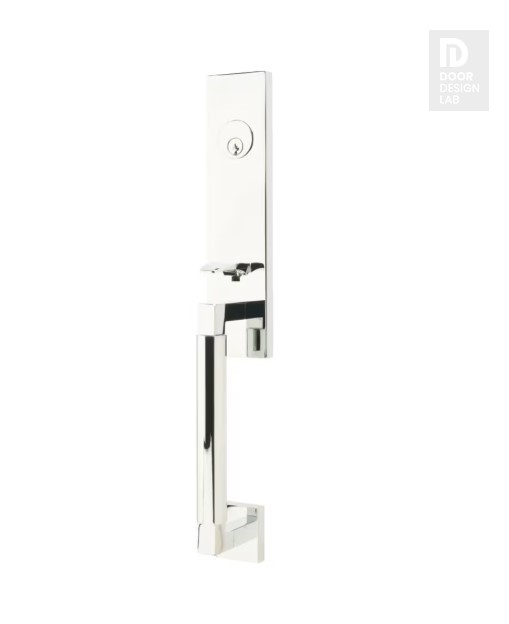 EMTEK HERCULES SMOOTH MONOLITHIC SINGLE CYLINDER KEYD 4215 POLISHED CHROME US26 for Steel Front Doors