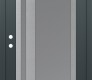 Modern Steel Front Door Diamond C15 36" x 80" anthracite/anthracite frosted Glass Panel stainless steel RHI