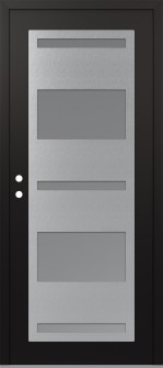 Diamond C10 36" x 80" black/white frosted Glass Panel stainless steel RHI