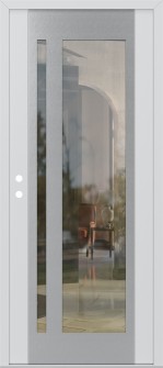 Diamond C15 36" x 80" white/white clear Glass Panel stainless steel RHI