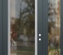 Modern Steel Front Door Diamond C1 50" x 96" anthracite/anthracite clear Glass Panel stainless steel LHI with Sidelite and Transom clear Glass