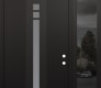 Modern Steel Front Door DIAMOND A4 50" X 96" BLACK/WHITE FROSTED GLASS PANEL BLACK LHI WITH SIDELITE AND TRANSOM MIRRORED GLASS