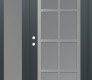 Modern Steel Front Door Diamond C16 48" x 80" anthracite/anthracite frosted Glass Panel stainless steel RHI with Sidelite frosted Glass