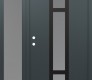Modern Steel Front Door DIAMOND A9 50" X 80" ANTHRACITE/ANTHRACITE FROSTED GLASS PANEL BLACK RHI WITH SIDELITE FROSTED GLASS