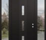 DIAMOND A7 64" X 96" BLACK/BLACK CLEAR GLASS PANEL BLACK RHI WITH 2 SIDELITES AND TRANSOM CLEAR GLASS