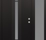 Modern Steel Front Door DIAMOND A5 48" X 80" BLACK/WHITE FROSTED GLASS PANEL BLACK LHI WITH SIDELITE FROSTED GLASS