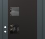 Modern Steel Front Door Diamond C5 36" x 96" anthracite/anthracite mirrored Glass Panel black RHI with Transom mirrored Glass