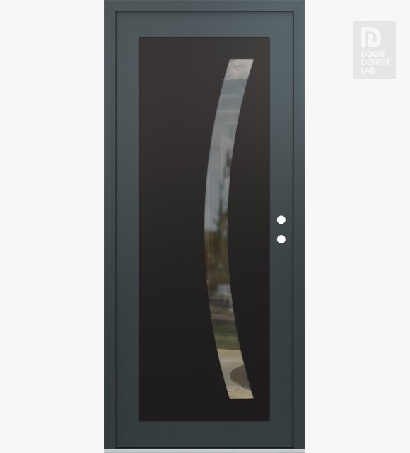 Modern Steel Front Door Diamond C4 36" x 80" anthracite/anthracite clear Glass Panel black LHI