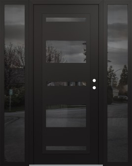 Diamond C10 60" x 80" black/black mirrored Glass Panel black LHI with 2 Sidelites mirrored Glass