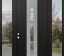 DIAMOND A3 60" X 96" BLACK/BLACK CLEAR GLASS PANEL STAINLESS STEEL LHI WITH 2 SIDELITES AND TRANSOM CLEAR GLASS