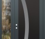Modern Steel Front Door Diamond C4 48" x 96" anthracite/anthracite frosted Glass Panel black RHI with Sidelite and Transom clear Glass