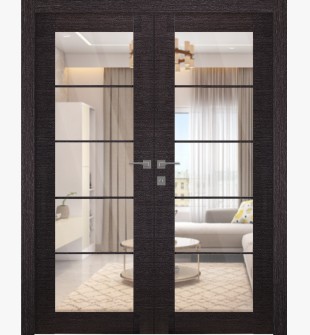 Avanti 5 Lite Clear Vetro Black Apricot Double doors