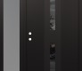 Modern Steel Front Door DIAMOND A6 50" X 80" BLACK/BLACK MIRRORED GLASS PANEL BLACK RHI WITH SIDELITE FROSTED GLASS