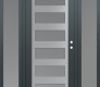 Modern Steel Front Door Diamond C9 60" x 80" anthracite/anthracite frosted Glass Panel stainless steel LHI with 2 Sidelites frosted Glass