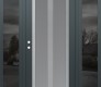 Modern Steel Front Door Diamond C14 68" x 80" anthracite/anthracite frosted Glass Panel stainless steel RHI with 2 Sidelites mirrored Glass
