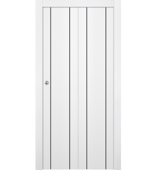 Optima 2U Black Snow White Bi-folding doors