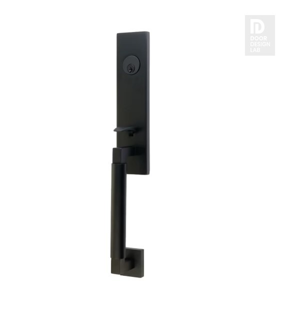 EMTEK HERCULES SMOOTH MONOLITHIC DUMMY 4205 FLAT BLACK US19 for Steel Front Doors