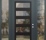 Modern Steel Front Door Diamond C9 60" x 96" anthracite/anthracite clear Glass Panel black LHI with 2 Sidelites and Transom clear Glass