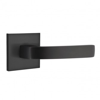 EMTEK BRESLIN LEVER WITH SQUARE ROSETTE PRIVACY LH FLAT BLACK (US19) 5210