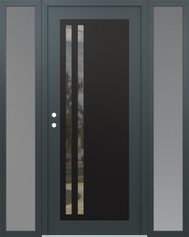 Diamond C6 60" x 80" anthracite/anthracite clear Glass Panel black RHI with 2 Sidelites frosted Glass