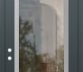 Modern Steel Front Door Diamond C1 36" x 96" anthracite/anthracite clear Glass Panel stainless steel RHI with Transom frosted Glass