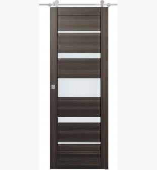 Kina Vetro Gray Oak Barn doors