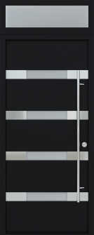 MODERN FRONT STEEL DOOR AURA BLACK/WHITE 37 7/16" X 95 11/16" LHI + TRANSOM