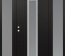 Modern Steel Front Door DIAMOND A11 60" X 80" BLACK/WHITE FROSTED GLASS PANEL STAINLESS STEEL RHI WITH 2 SIDELITES FROSTED GLASS