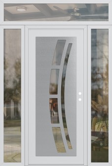 Diamond C12 60" x 96" white/white clear Glass Panel stainless steel LHI with 2 Sidelites and Transom clear Glass