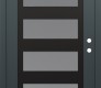 Modern Steel Front Door Diamond C9 36" x 80" anthracite/anthracite frosted Glass Panel black LHI