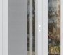 Modern Steel Front Door Diamond C6 50" x 80" white/white clear Glass Panel stainless steel LHI with Sidelite clear Glass