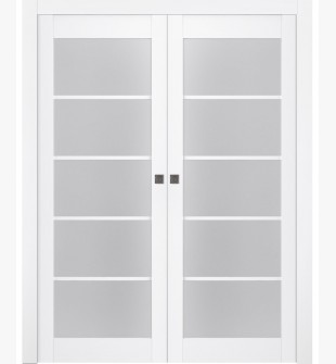 Palladio 5 Lite Vetro Bianco Noble Double pocket doors