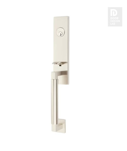 EMTEK HERCULES SMOOTH MONOLITHIC DUMMY 4205 SATIN NICKEL US15 for Steel Front Doors