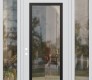 Modern Steel Front Door Diamond C1 60" x 96" white/white clear Glass Panel black RHI with 2 Sidelites and Transom clear Glass