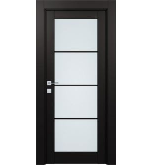 Avon 4 Lite Vetro Black Matte Single Doors