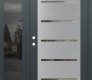 Modern Steel Front Door Diamond C11 52" x 80" anthracite/anthracite clear Glass Panel stainless steel RHI with Sidelite mirrored Glass