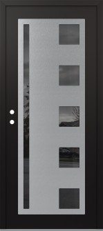 Diamond C3 36" x 80" black/black mirrored Glass Panel stainless steel RHI