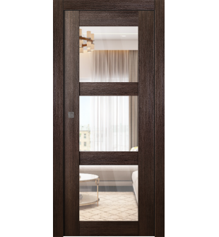 Avon 3 Lite Clear Vetro Veralinga Oak Pocket doors