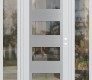 Modern Steel Front Door Diamond C2 64" x 80" white/white clear Glass Panel stainless steel LHI with 2 Sidelites clear Glass