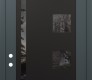 Modern Steel Front Door Diamond C3 36" x 96" anthracite/anthracite mirrored Glass Panel black RHI with Transom mirrored Glass