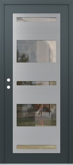 Diamond C10 36" x 80" anthracite/anthracite clear Glass Panel stainless steel RHI