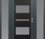 Modern Steel Front Door Diamond C10 64" x 80" anthracite/anthracite frosted Glass Panel black LHI with 2 Sidelites frosted Glass