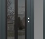Modern Steel Front Door Diamond C14 50" x 80" anthracite/anthracite mirrored Glass Panel black LHI with Sidelite frosted Glass