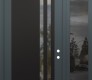 Modern Steel Front Door Diamond C6 48" x 96" anthracite/anthracite clear Glass Panel black LHI with Sidelite and Transom mirrored Glass