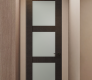 Avanti 3 Lite Vetro Black Apricot Modern Interior Frameless Door by Belldinni