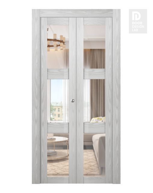 Avon 3 Lite Clear Vetro Ribeira Ash Bi-folding doors