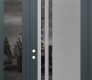 Modern Steel Front Door Diamond C6 52" x 96" anthracite/anthracite mirrored Glass Panel stainless steel RHI with Sidelite and Transom mirrored Glass