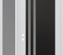 Modern Steel Front Door Diamond C6 50" x 96" white/white frosted Glass Panel black RHI with Sidelite and Transom frosted Glass
