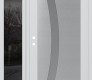 Modern Steel Front Door Diamond C4 48" x 80" white/white frosted Glass Panel stainless steel LHI with Sidelite mirrored Glass